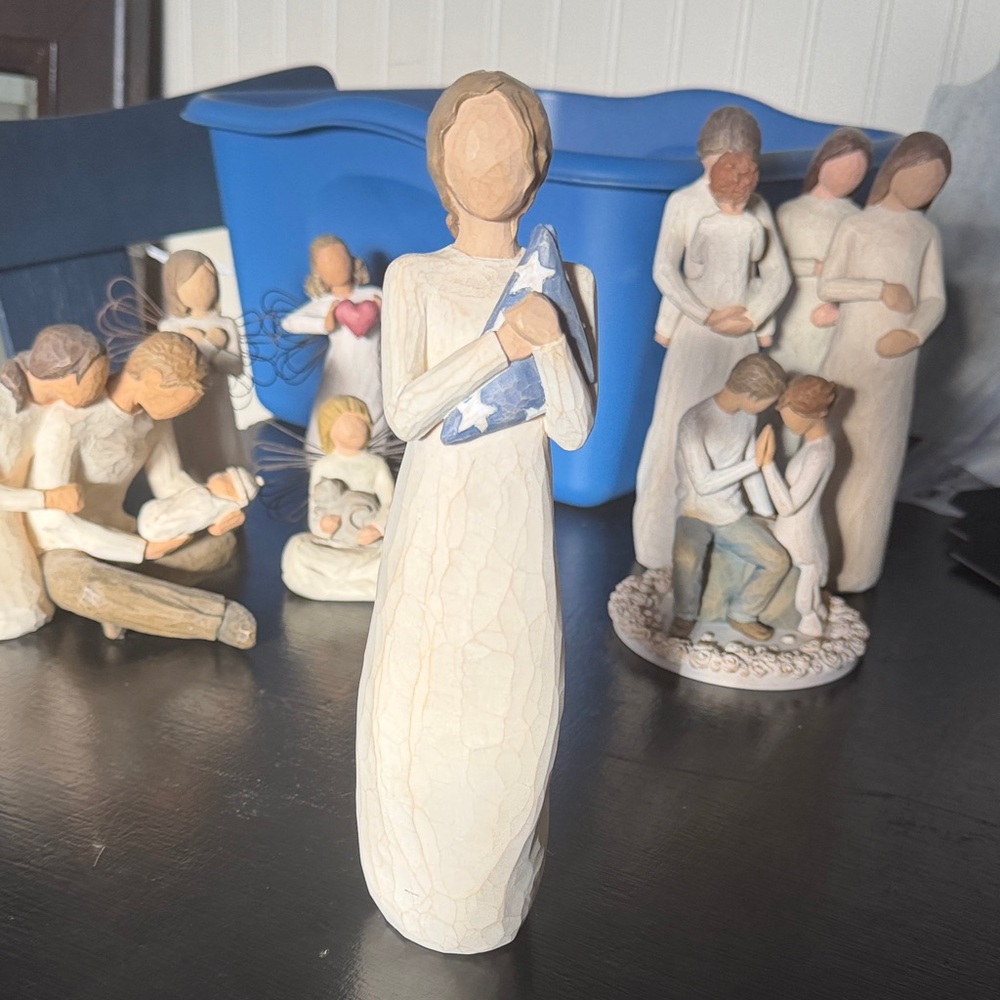 Willow Tree Cream and Blue Sculpture